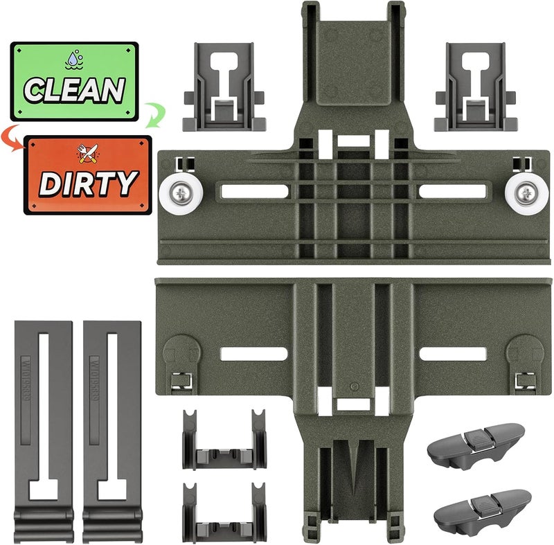 S-Union Upgraded W10350376 Dishwasher Top Rack Adjuster Parts For Whirlpool Kenmore W10195840 KUDS30IXSS4 Upper Rack Part,KUDS30FXSS5 Dishwasher Replacement Top Rack,For Kitchenaid Dishwasher Parts Upper Rack - Image 1
